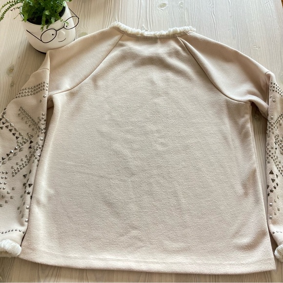 Nanette Lepore Studded Sleeves Sweatshirt size S - Picture 7 of 9